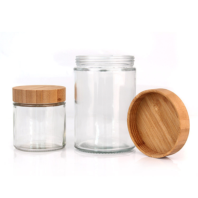 Round Glass & Bamboo Spice Jar Pack