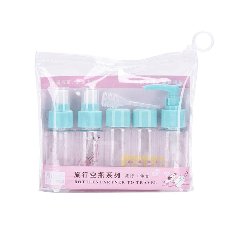 Factory wholesale Shampoo Bottle Amber - RB-P-0219 blue travel set plastic bottle – Rainbow