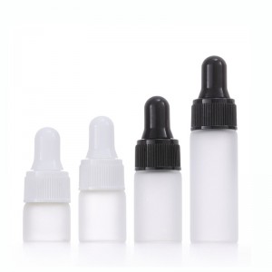 RB-T-0047 mini vials jelas frosted test kaca dropper botol pikeun minyak atsiri jeung sérum