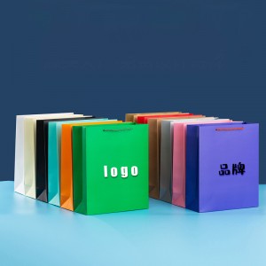 RB-C-0005B 로고 인쇄가 있는 손잡이 종이 봉투가 있는 맞춤형 인쇄 고급 쇼핑 선물 종이 봉투