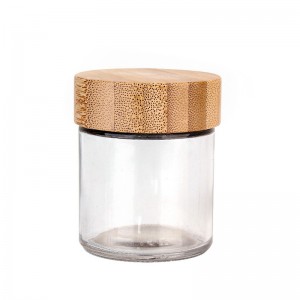 Frasco de vidro de bambu para embalagem cosmética RB-B-00276