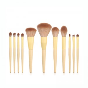 RB-L-0007 foundation eye brow brush cosmetic brush kit professional 11pcs makeup brushes set