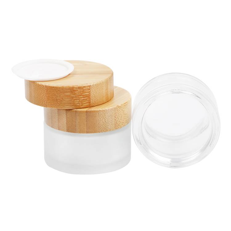 RB-B-00199  glass bottle with bamboo lid