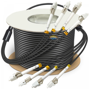 4 Core OM4 Multimode 10Gb Industrial TPU Direct Burial LC to LC Outdoor Armored Fiber Patch Cable