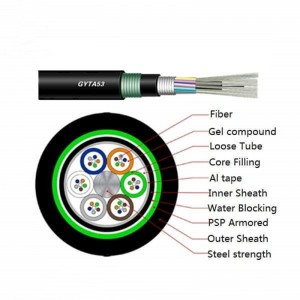 GYTA53 2F-144F Double Armored Underground Direct Buried outdoor Optical Fiber Cable