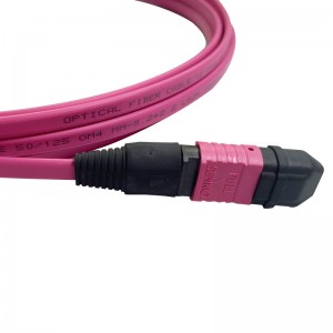 MPO to MPO 12Fiber Multimode OM4 50/125 Ribbon Fiber Optical Patch Cord