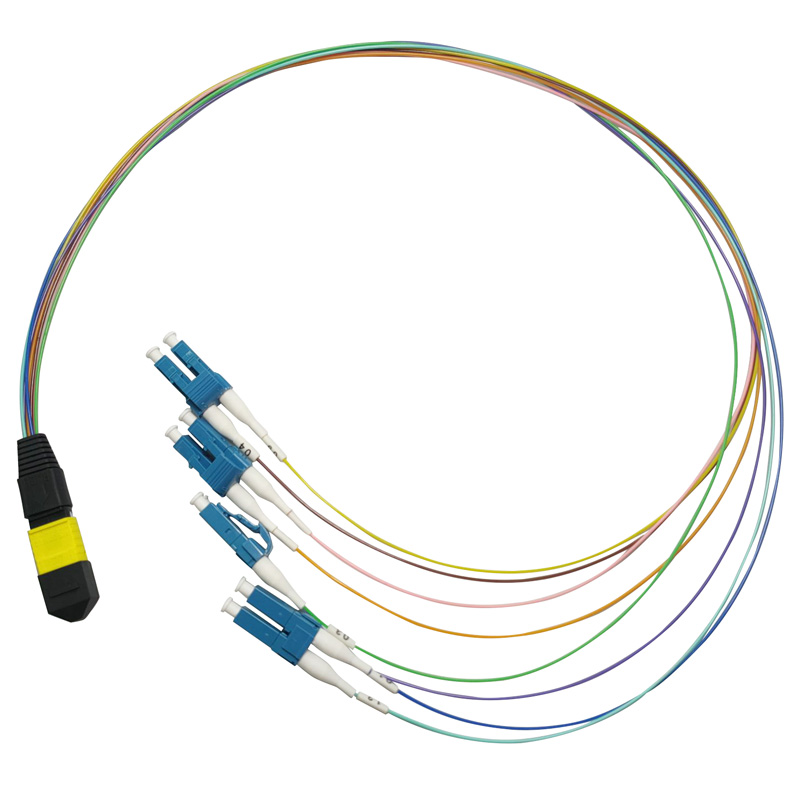 CE Certification MPO Multimode 12Fibers OM4 Manufacturers Suppliers –  MTP to 4x LC/UPC Duplex 8 Fibers Single Mode 9/125 OS1/OS2 Breakout 0.9mm Fiber Cable  – RAISE