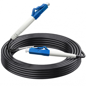 LC to LC Armored Outdoor Fiber Optic Cable Single Mode Simplex 9/125um (OS1/OS2 Compatible) Low Friction LSZH Black
