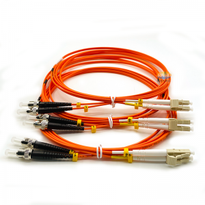 ST UPC to LC UPC OM1 62.5/125 Multimode Duplex Fiber Patch Cable OFNR 1.6/2.0/3.0mm for FTTH and Optical Equipment