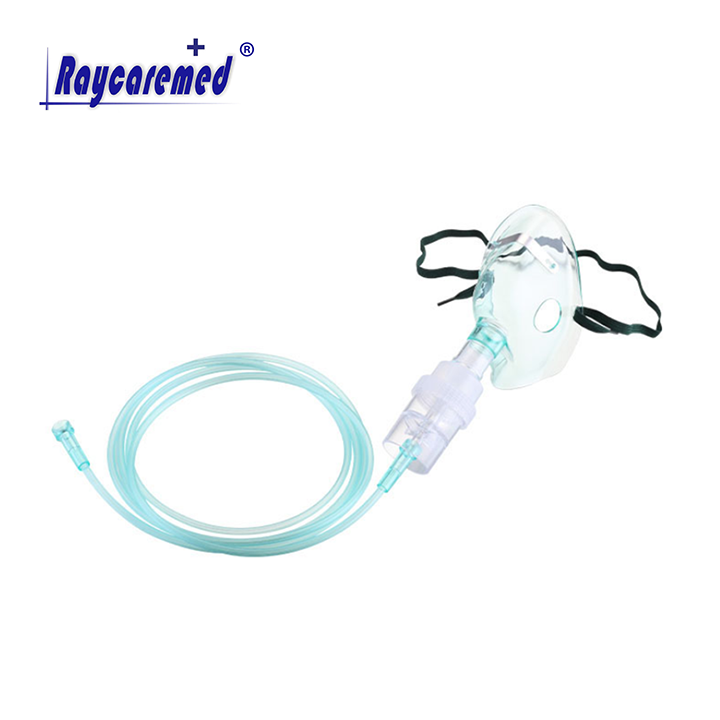 RM01-002 Jednorazová kyslíková nebulizačná maska ​​s hadičkou 2m