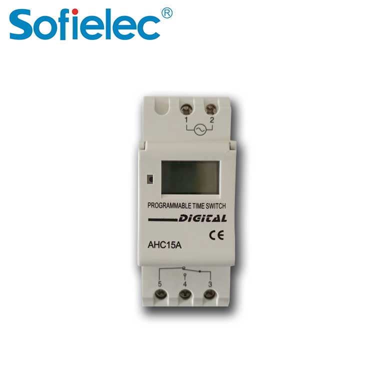 Sofielec AC 220V LCD timer 50/60hz Guiderail mounting Power reserve for three years timer