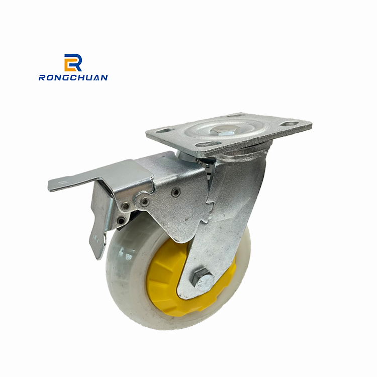 Buy Custom 3 Caster Wheels Heavy Duty Factories –  Wholesale Price Heavy Duty Caster Wheel White Nylon Tread With Yellow PP core Caster Load 550KGS – RONGCHUAN