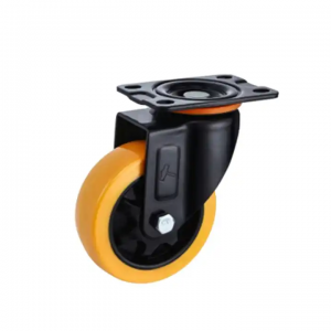 Light Duty 1.5/2/2.5 Inch Stem Wheel Orange PVC Caster Wheel With Brake
