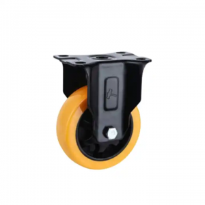 Light Duty 1.5/2/2.5 Inch Stem Wheel Orange PVC Caster Wheel With Brake