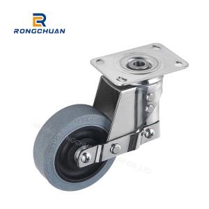 Double Spring Shock Absorber Caster Wheels 3/4/5 Inch Conductive Wheel With Brake Plate TPR industrial Caster Wheels
