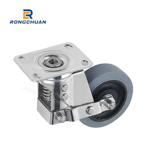 Double Spring Shock Absorber Caster Wheels 3/4/5 Inch Conductive Wheel With Brake Plate TPR industrial Caster Wheels