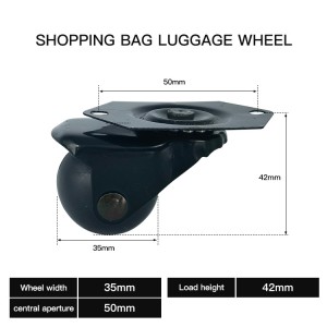 35mm Black Ball Caster Wheel Suitcase Swivel Caster