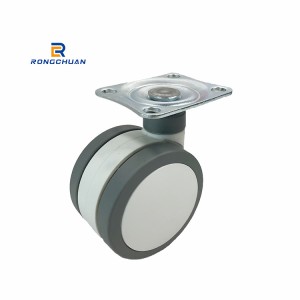 High Quality TPR Medical Caster Wheel Double Wheel Swivel With Brake TPR Tread With PP Core For Hospital Bed