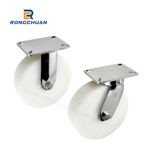 6/8/10/12 inch  stainless steel casters thick nylon wheels wear-resistant and impact-resistant cart wheels
