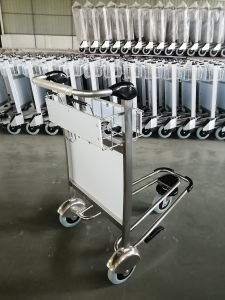 3 Wheel Airport Trolley Hand Cart With Brake Nature Rubber Wheel