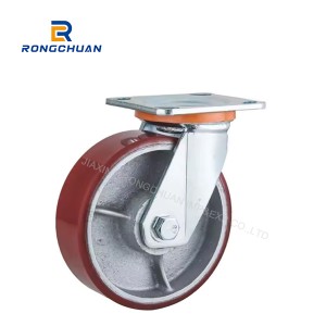 Heavy Duty Caster Wheels 4/5/6/8 Inch Can Be Customized Swivel Iron Core RED PU Wheel Trolly caster