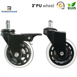 Manufacturer Cheap price Wheelchair caster 2/2.5/3/4/5 inch transparent PU swivel industrial caster wheels with brake