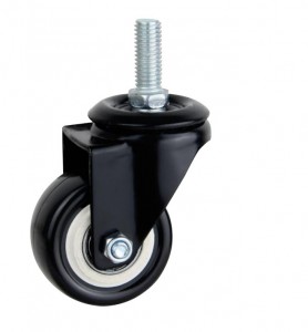 Universal Flat Black Casters With Brake Hot Selling With PVC Wheel 1.5/2/2.5 Inch Double Bearing Glod Diamond Series