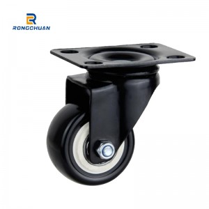 High Quality 1.5 Inch /2 Inch Black Furniture Casters Polyurethane PU Wheels Swivel And With Brake