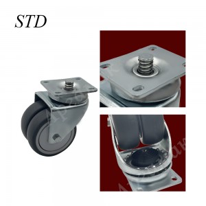 High Quality Double Wheel TPR Caster Wheel  With Dust Cover Swivel Casters Wheels