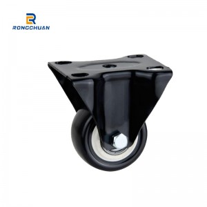 High Quality 1.5 Inch /2 Inch Black Furniture Casters Polyurethane PU Wheels Swivel And With Brake