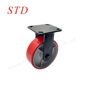 4 5 6 8 inch Double Ball Bearing Heavy Duty Iron Core Red PU Swivel Polyurethane Caster Wheel