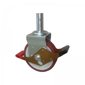 High quality Scaffold Caster Wheel Heavy Duty Round Stem Casters with Brake for Frame Scaffolding