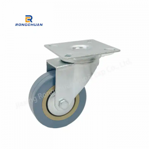 Gray Rubber PVC Casters Trolley Wheels Factory Direct Zinc Plated Bolt Hole Ruedas Giratorias for Washing Machine