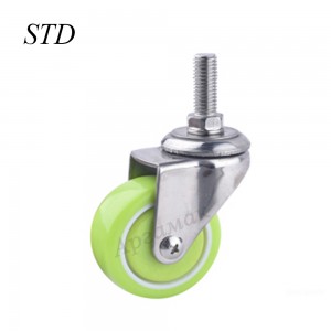 Stainless steel light duty 1.5/2 inch swivel durable pu material ball bearing caster wheel