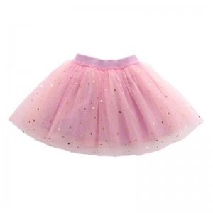 Skirts & Shorts  Ins hot selling Silver sequins embroidered black pleated tulle mesh girls skirts
