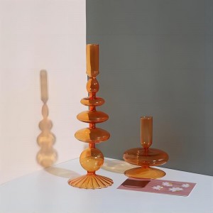 QRF Best Sales Colorful Glass Candlestick Candle Holder