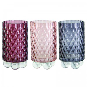 QRF Best Sales Unique Design Colourful Glass Vase With Glass Ball