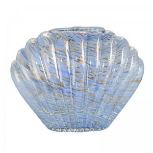 QRF Hot Selling Large Colorful Glass Shell Vase