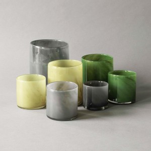 QRF Hot Selling Colorful Glass Tea Light Holder With 4 Sizes