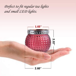QRF Hot Selling Glass Tea Light Holder With A Metal Edge For A Luxurious Look