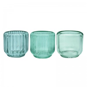 QRF Best Sales Colorful Glass Tea Light Holder With 3 Designs With Competitive Price