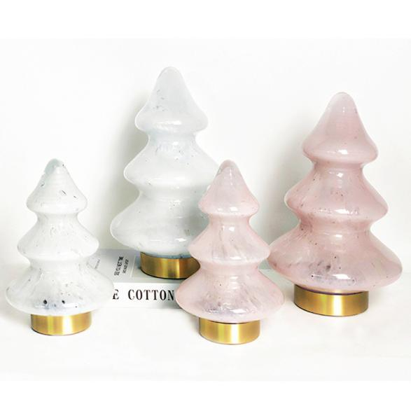 QRF Hot Selling Handmade Christmas Tree Lamp, Mouth Blown LED Lamp,Perfect Christmas Tabletop Decoration Featured Image