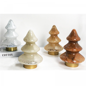 QRF Hot Selling Handmade Christmas Tree Lamp, Mouth Blown LED Lamp,Perfect Christmas Tabletop Decoration