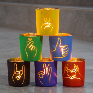 QRF Best Sales Gestures Glass Candle Holder, Available In Six Designs