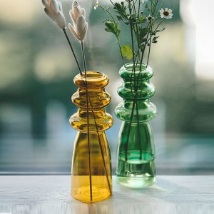 QRF Hot Selling Colourful Home Decor Glass Vase Living Room Decoration Flower Vase