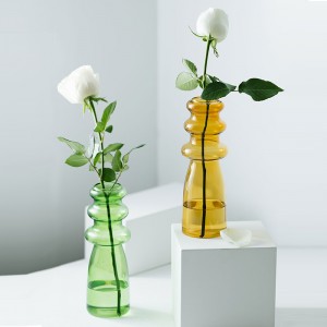 QRF Hot Selling Colourful Home Decor Glass Vase Living Room Decoration Flower Vase