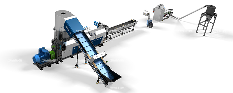 Single Stage Cutter Compactor Recycling Pelletizing Line