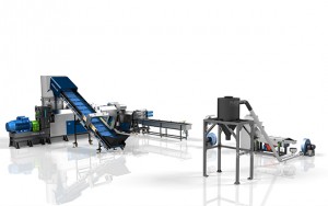 Double Stage Cutter Compactor Recycling Pelletizing Line