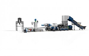 PE PP PET film compaction single stage recycling and granulation production line