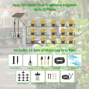 The most popular solar plant watering kit, automatic watering of garden plants, automatic micro-drip irrigation system for potted plants